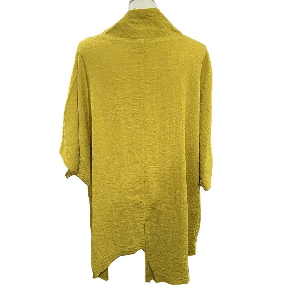 Elevens Stitch Women's Lagenlook Cotton Top Pockets  Asymmetrical Short Sleeve - Picture 3 of 7